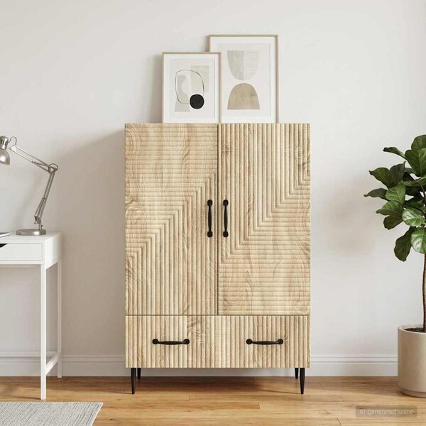 VidaXL Széf fiókkal Sonoma Tölgy 66 x 34,5 x 95 cm Szerelt Fa