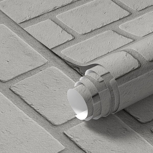 Tapéta Világosszürke tégla textúra, lágy élekkel, Tapétá loft stílusban, a00878 : Uwalls.hu