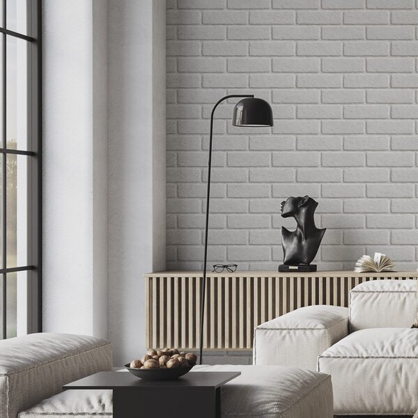Tapéta Fehér tégla textúra, vízszintes elrendezés, Tapétá loft stílusban, a00877 : Uwalls.hu