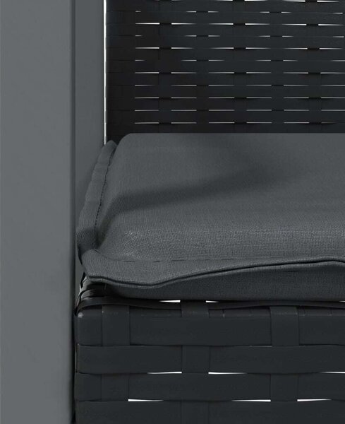 VidaXL 7-részes polyrattan és acél kerti étkezőgarnitúra párnával