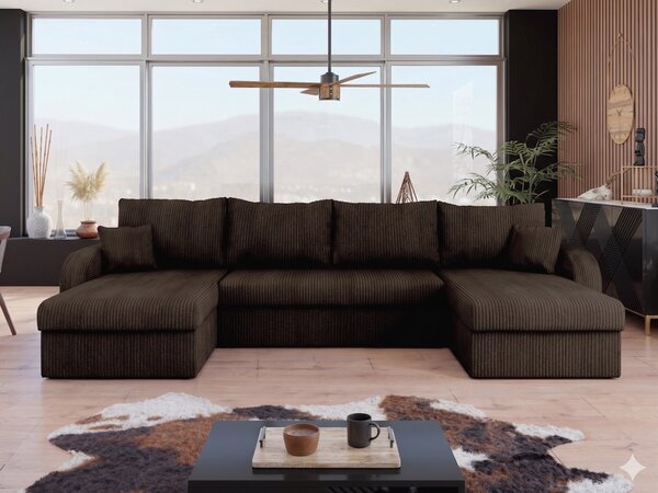 Sarokkanapé Comfivo Melissa II, Kárpit, 80x304x140cm