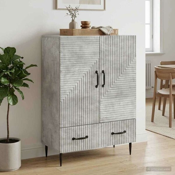 VidaXL Széf fiókkal Betonszürke 66 x 34,5 x 95 cm Szerelt Fa