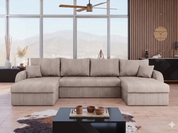 Sarokkanapé Comfivo Melissa II, Kárpit, 80x304x140cm