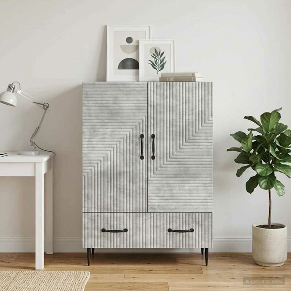 VidaXL Széf fiókkal Betonszürke 66 x 34,5 x 95 cm Szerelt Fa