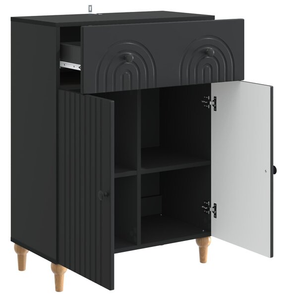 VidaXL Széf Fekete 66 x 34,5 x 90 cm Szerelt Fa