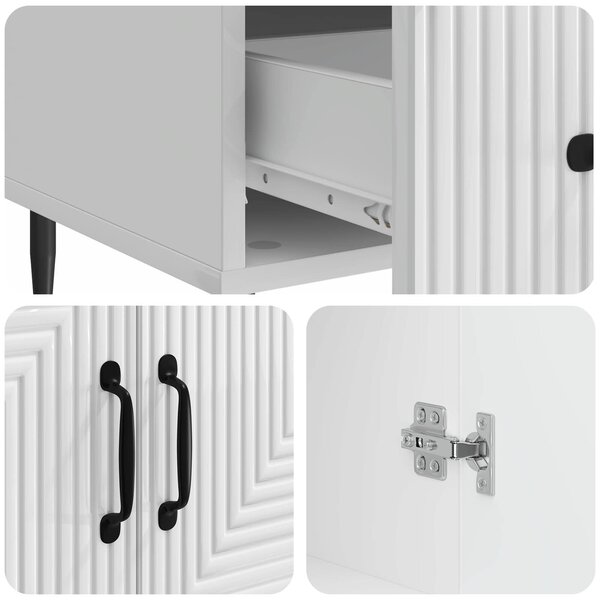 VidaXL Széf fiókkal Magasfényű Fehér 66 x 34,5 x 95 cm Szerelt Fa