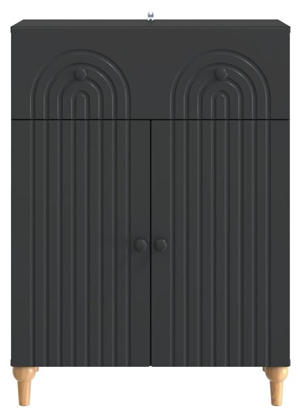 VidaXL Széf Fekete 66 x 34,5 x 90 cm Szerelt Fa