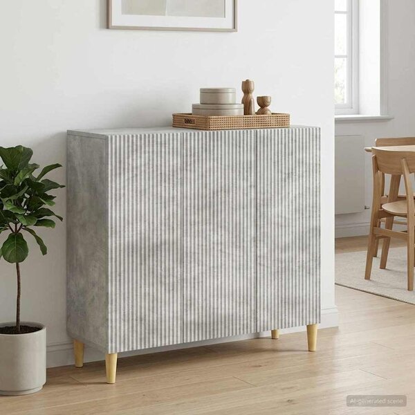 VidaXL Széf Betonszürke 89 x 34,5 x 80 cm Szerelt Fa