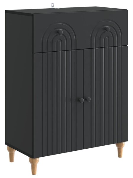 VidaXL Széf Fekete 66 x 34,5 x 90 cm Szerelt Fa
