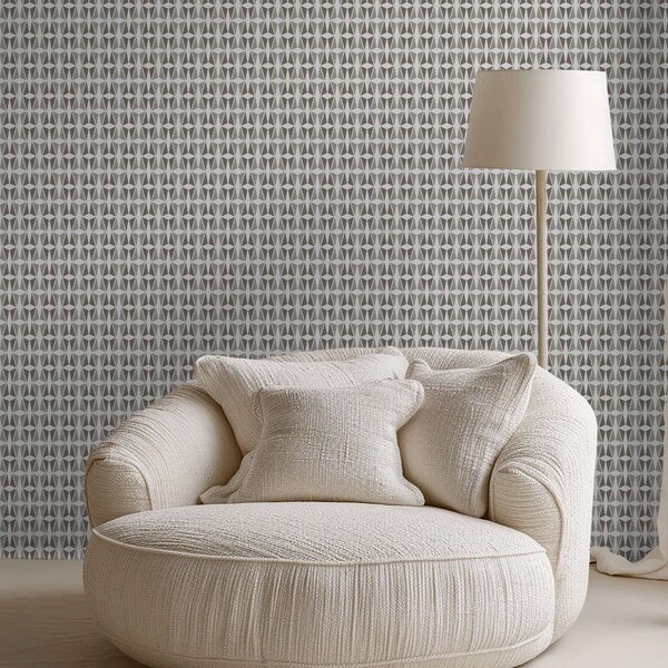 Tapéta Taupe és fehér gyémánt mintázat, mid-century stílus, Absztrakt tapétá, a00905 : Uwalls.hu
