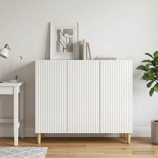 VidaXL Széf Magasfényű Fehér 89 x 34,5 x 80 cm Szerelt Fa
