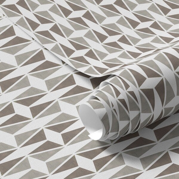 Tapéta Taupe és fehér gyémánt mintázat, mid-century stílus, Absztrakt tapétá, a00905 : Uwalls.hu