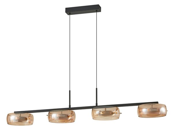 Függőlámpa Lucande, Martis, dimmable, Arany / Sárgaréz, Étkező, Üveg, Modern