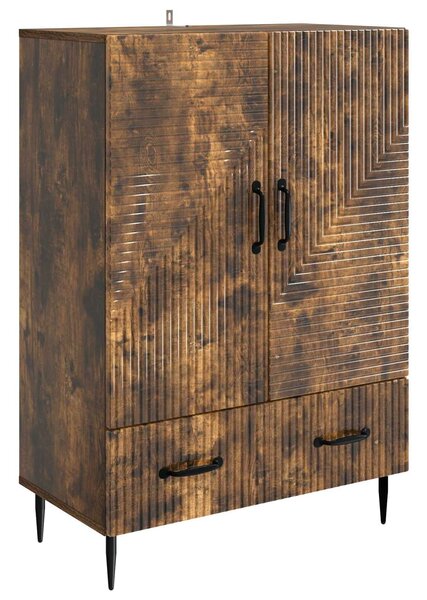 VidaXL Széf fiókkal Füstös Tölgy 66 x 34,5 x 95 cm Szerelt Fa