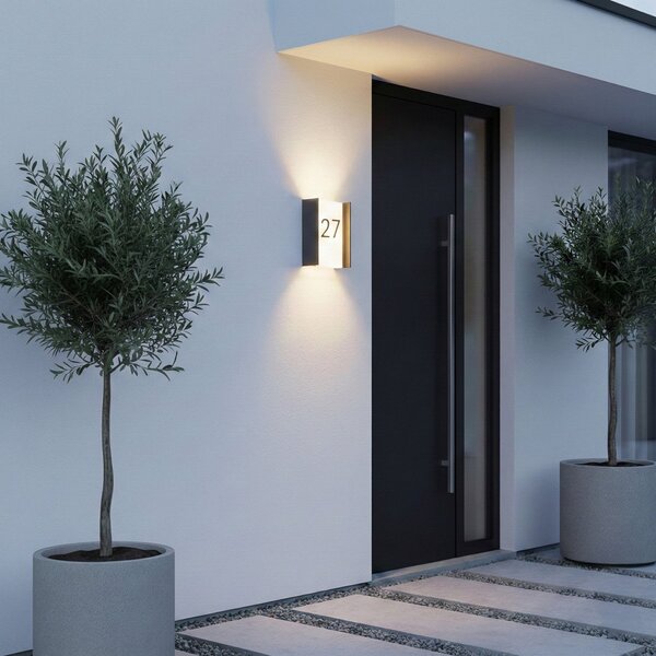 Kültéri Lámpa Lindby, Selqa, Fekete, Erkély, Fém, Modern