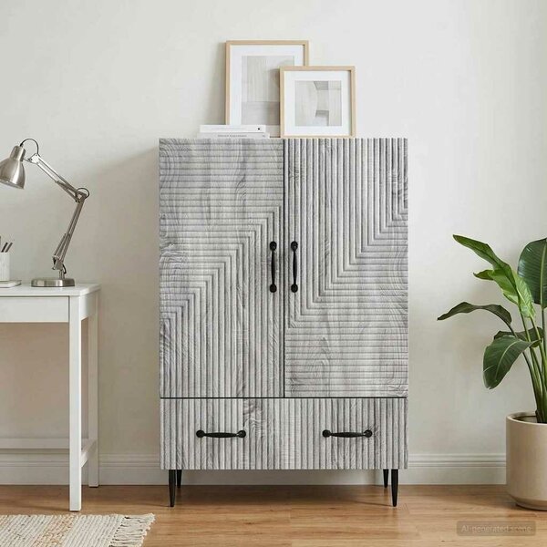 VidaXL Széf fiókkal Szürke Sonoma 66 x 34,5 x 95 cm Szerelt Fa