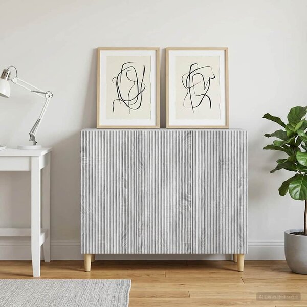 VidaXL Széf Szürke Sonoma 89 x 34,5 x 80 cm Szerelt Fa
