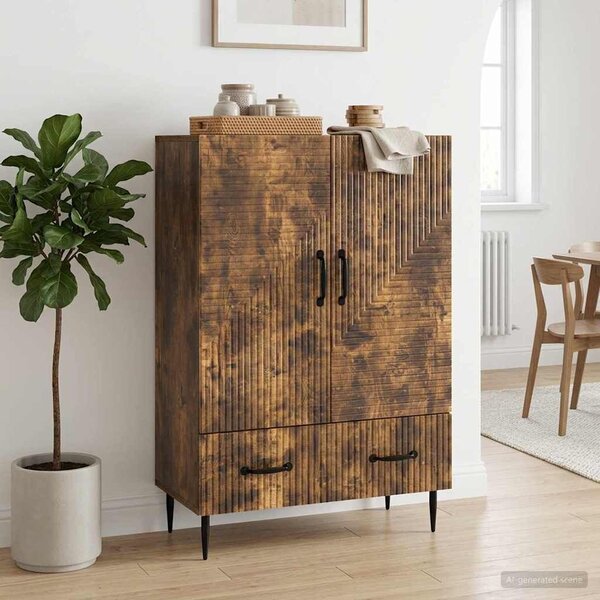 VidaXL Széf fiókkal Füstös Tölgy 66 x 34,5 x 95 cm Szerelt Fa
