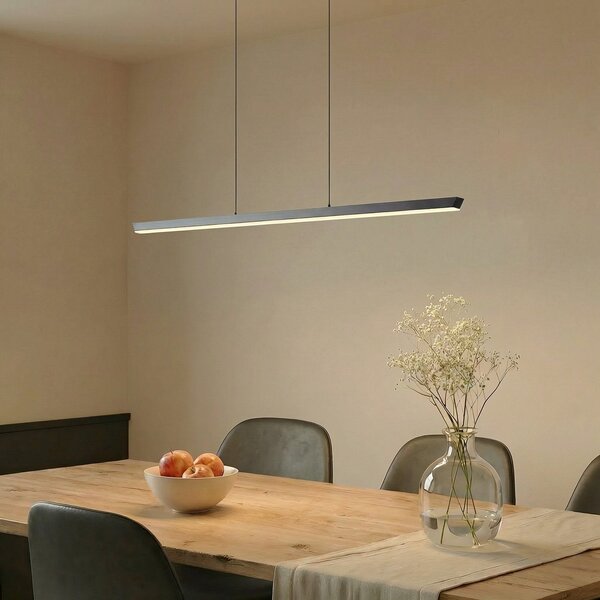 Függőlámpa Lucande, Solvar, dimmable, Fekete, Nappali, Fém, Modern