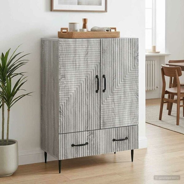 VidaXL Széf fiókkal Szürke Sonoma 66 x 34,5 x 95 cm Szerelt Fa