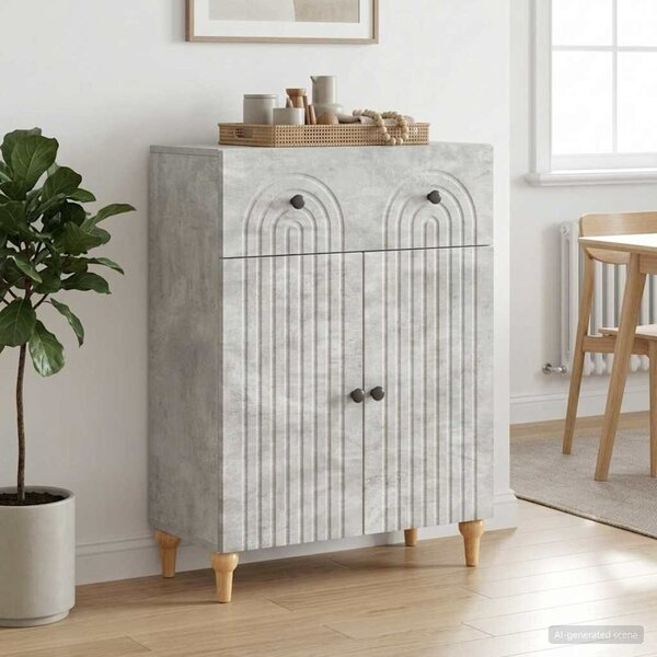 VidaXL Széf Betonszürke 66 x 34,5 x 90 cm Szerelt Fa