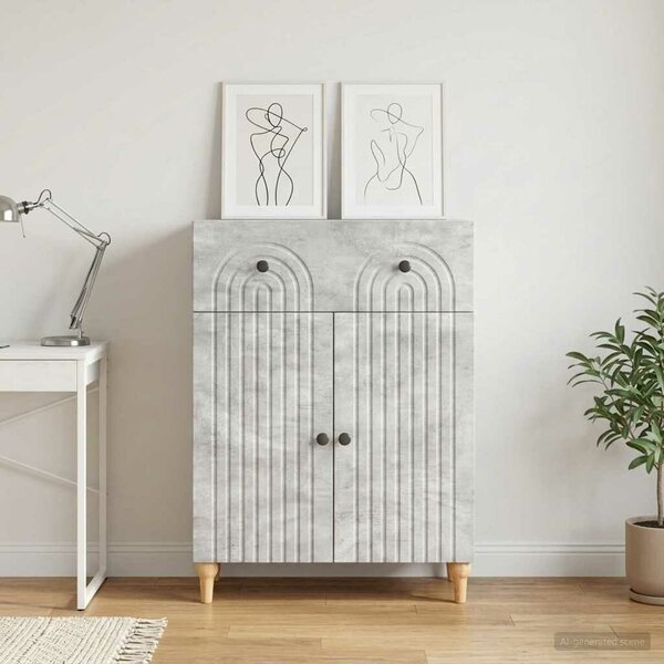 VidaXL Széf Betonszürke 66 x 34,5 x 90 cm Szerelt Fa
