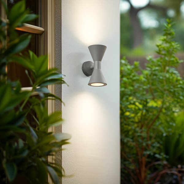 Kültéri Lámpa Lucande, Xalor, dimmable, Szürke, Erkély, Alumínium, Modern
