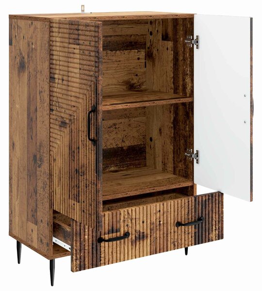VidaXL Széf fiókkal Antik Fa 66 x 34,5 x 95 cm Szerelt Fa