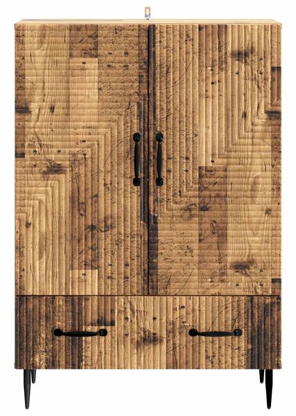 VidaXL Széf fiókkal Antik Fa 66 x 34,5 x 95 cm Szerelt Fa