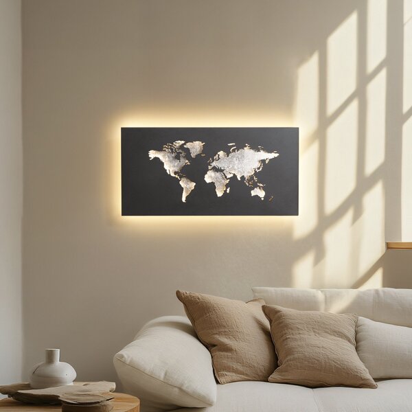 Fali Lámpa Lucande, World, Fekete, Nappali, Fém, Modern