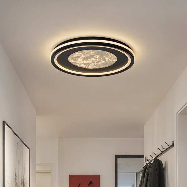 Mennyezeti Lámpa Lucande, Tillian, dimmable, Fekete, Nappali, Fém, Modern