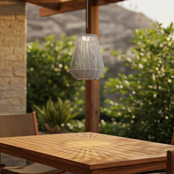 Kültéri Lámpa Lindby, Austas, dimmable, Szürke, Erkély, Műanyag, Modern
