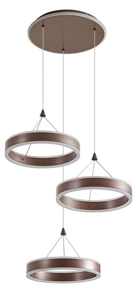 Függőlámpa Lucande, Kolo, dimmable, Barna / Rozsdabarna, Nappali, Fém, Modern