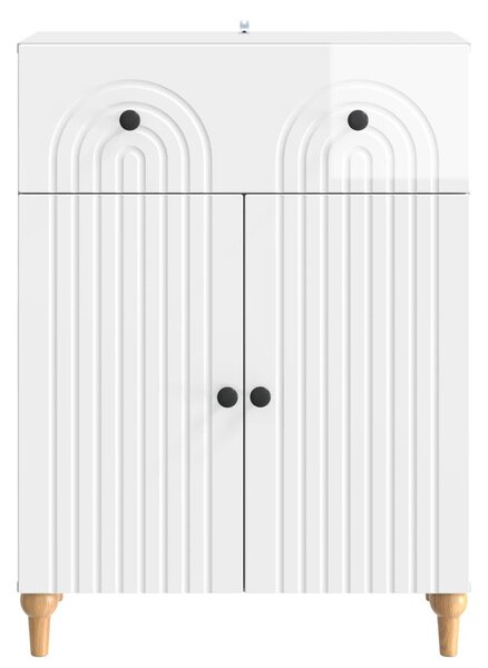 VidaXL Széf Magasfényű Fehér 66 x 34,5 x 90 cm Szerelt Fa