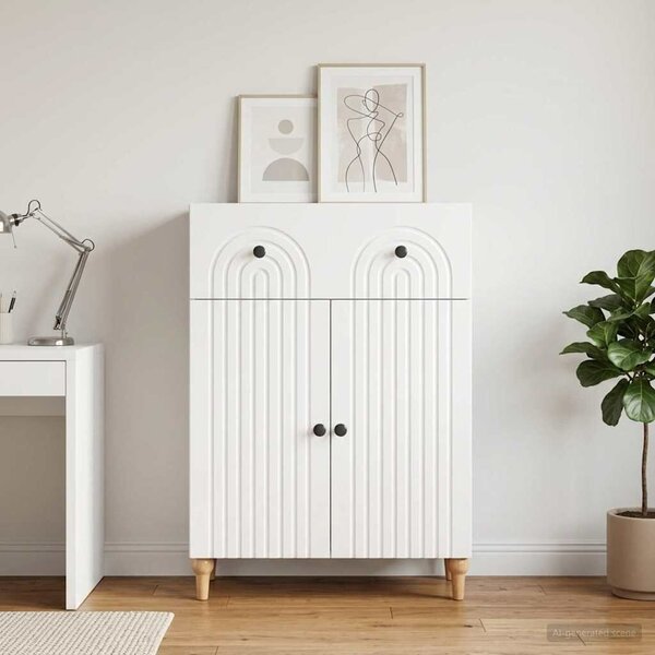 VidaXL Széf Magasfényű Fehér 66 x 34,5 x 90 cm Szerelt Fa