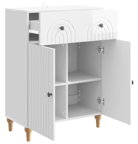 VidaXL Széf Magasfényű Fehér 66 x 34,5 x 90 cm Szerelt Fa