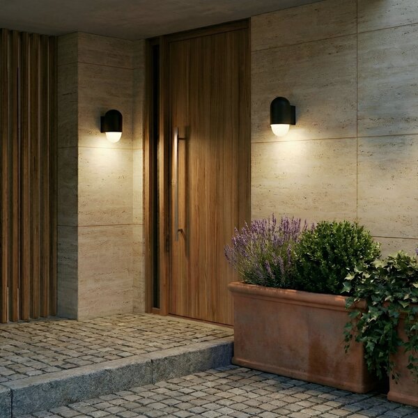 Kültéri Lámpa Lindby, Pilva, dimmable, Fekete, Erkély, Alumínium, Modern