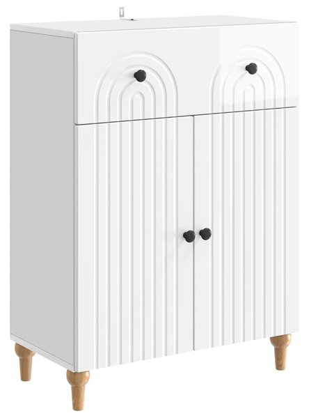 VidaXL Széf Magasfényű Fehér 66 x 34,5 x 90 cm Szerelt Fa