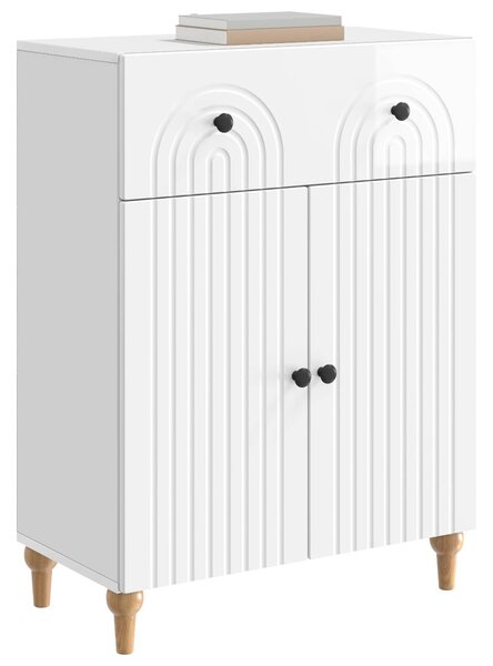 VidaXL Széf Magasfényű Fehér 66 x 34,5 x 90 cm Szerelt Fa