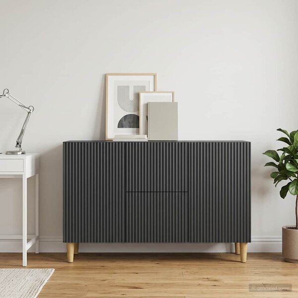 VidaXL Széf Fekete 89 x 34,5 x 60 cm Szerelt Fa