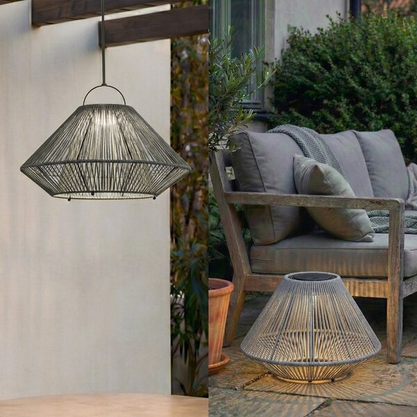 Kültéri Lámpa Lindby, Austas, dimmable, Szürke, Erkély, Műanyag, Modern
