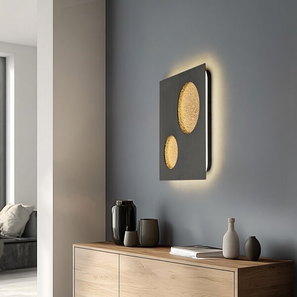 Fali Lámpa Lucande, Delin, dimmable, Szürke, Nappali, Fém, Modern