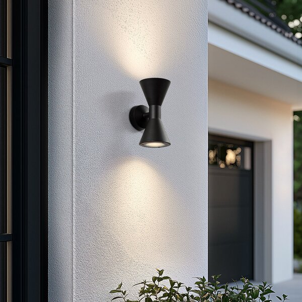 Kültéri Lámpa Lucande, Xalor, dimmable, Fekete, Erkély, Alumínium, Modern