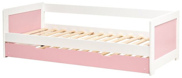 Kihúzható heverő Fenyő GRAVELINES 90 x 200 cm Rózsaszín