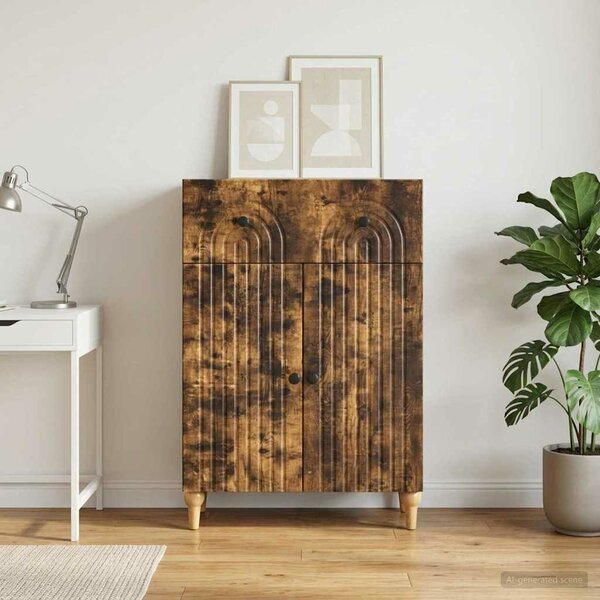 VidaXL Széf Füstös Tölgy 66 x 34,5 x 90 cm Szerelt Fa