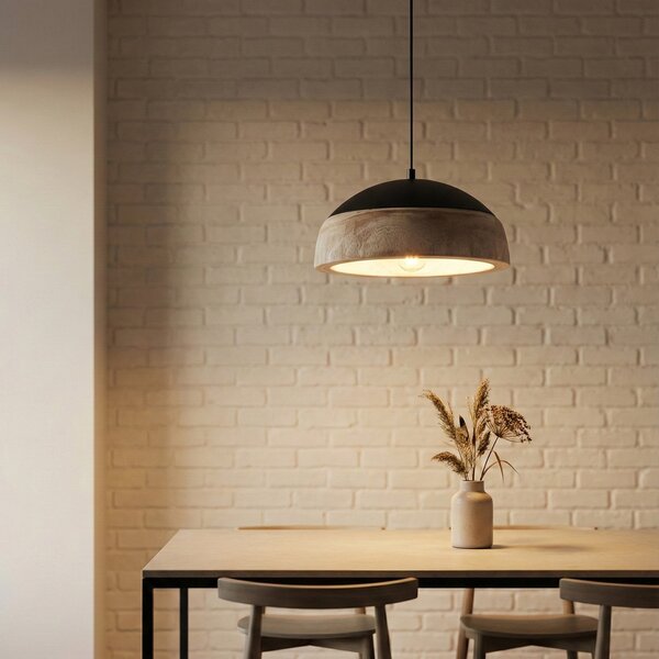 Függőlámpa Lucande, Leivar, dimmable, Fa, Nappali, Fa, Modern