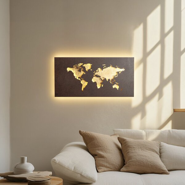 Fali Lámpa Lucande, World, Barna / Rozsdabarna, Nappali, Fém, Modern