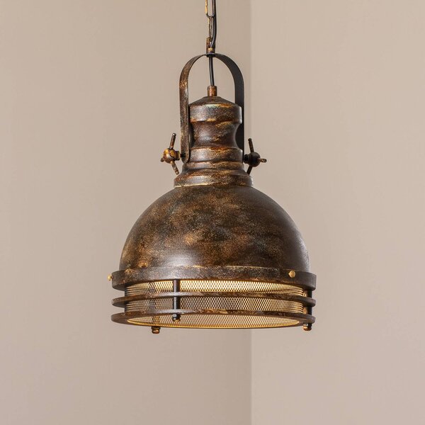 Opviq Saglam lógó világítás, 1 izzó, antik sárgaréz, Ø 30 cm, fém, dimmelhető, Bronz / antik sárgaréz, Nappali / Étkező, fém, Vintage