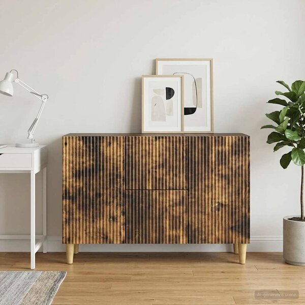 VidaXL Széf Füstös Tölgy 89 x 34,5 x 60 cm Szerelt Fa