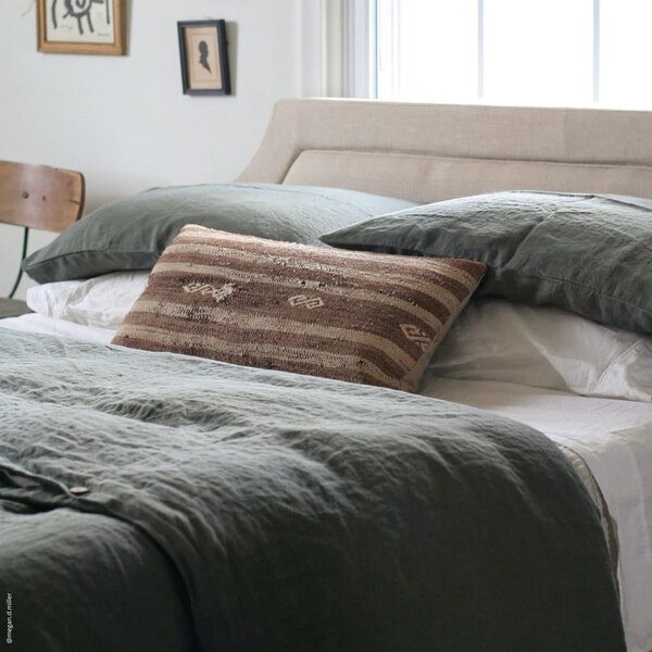 Len párnahuzat 50x70 cm Forest Green – Linen Tales